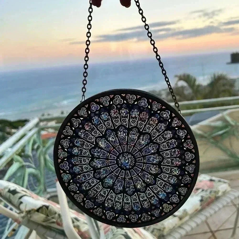 Notre dame window suncatcher Vintage art glass